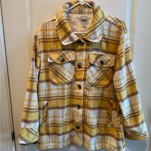 Kensie Mustard and Cream Plaid Jacket